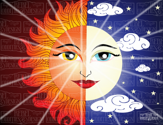 Sun and Moon Print