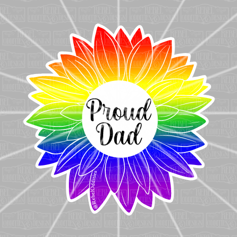 Proud Dad Rainbow Flower