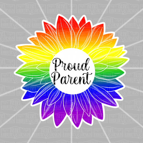 Proud Parent Rainbow Flower