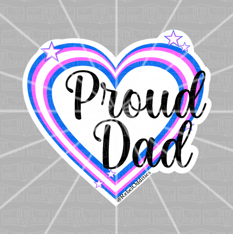 Proud Dad Trans Heart